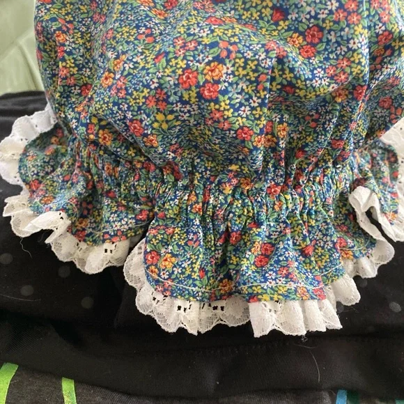 Prairie Night Cap Child/Adult Sleeping Bonnet White Eyelet Trim Elastic Band - Picture 2 of 2